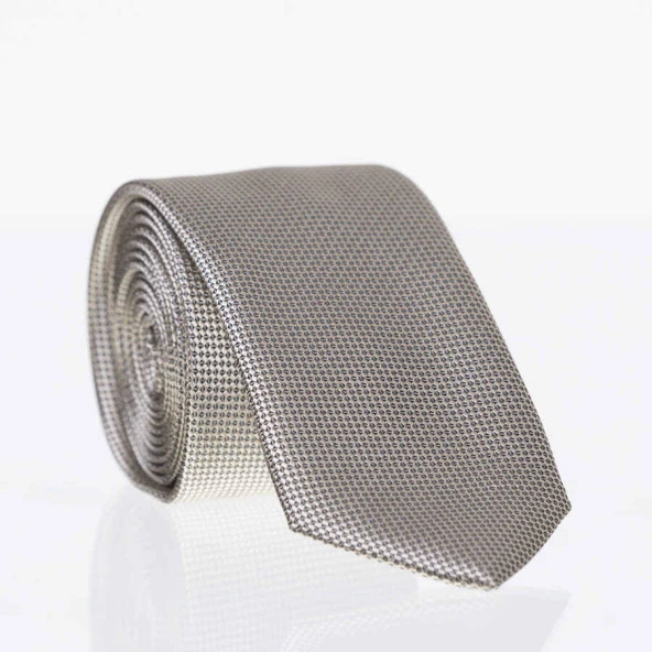 Açık Gold Slim Fit Düz Renk Dokuma Kravat / DDK-15
