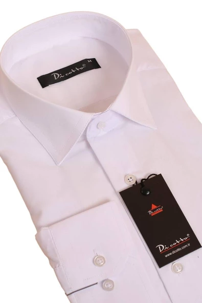 Beyaz Rahat Kesim Cepli Uzun Kol Regular Fit Erkek Gömlek  - 150-1 - Resim 2