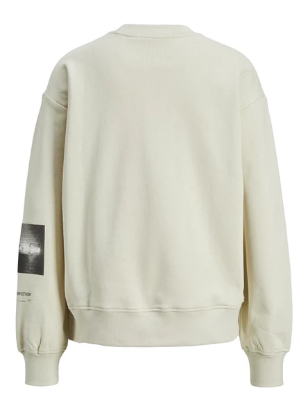 JJXX Bisiklet Yaka Beyaz Kadın Sweatshırt 12217323 - Resim 2