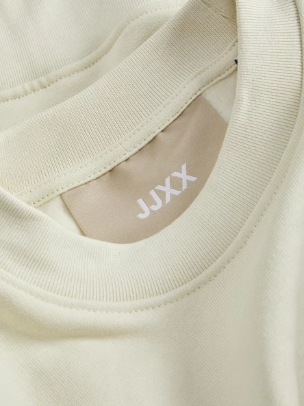 JJXX Bisiklet Yaka Beyaz Kadın Sweatshırt 12217323 - Resim 8