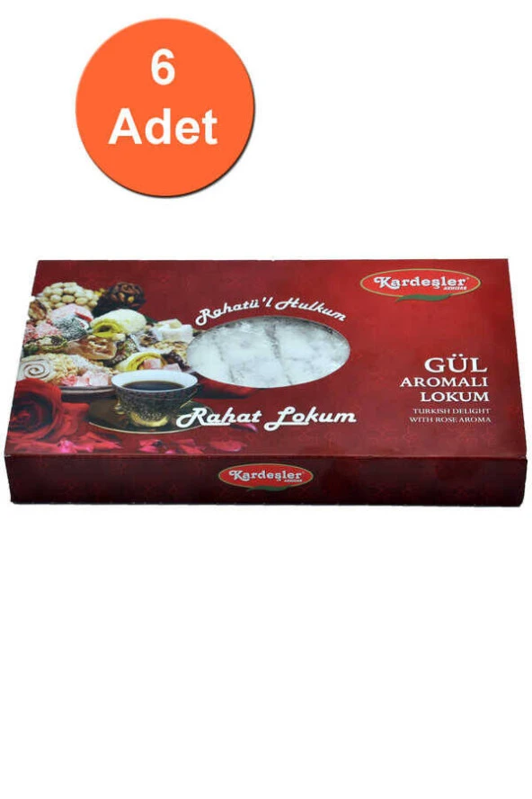 Kardeşler Gül Aromalı Hediyelik Lokum 700 G x 6 Adet