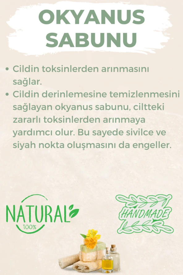 Kabak Lifli El Yapımı Doğal Okyanus Sabunu 120 G - Resim 3