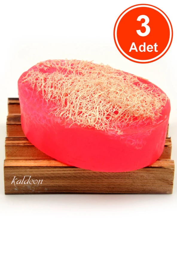 Kabak Lifli El Yapımı Doğal Gül Yağı Sabunu 120 G x 3 Adet ürün görseli