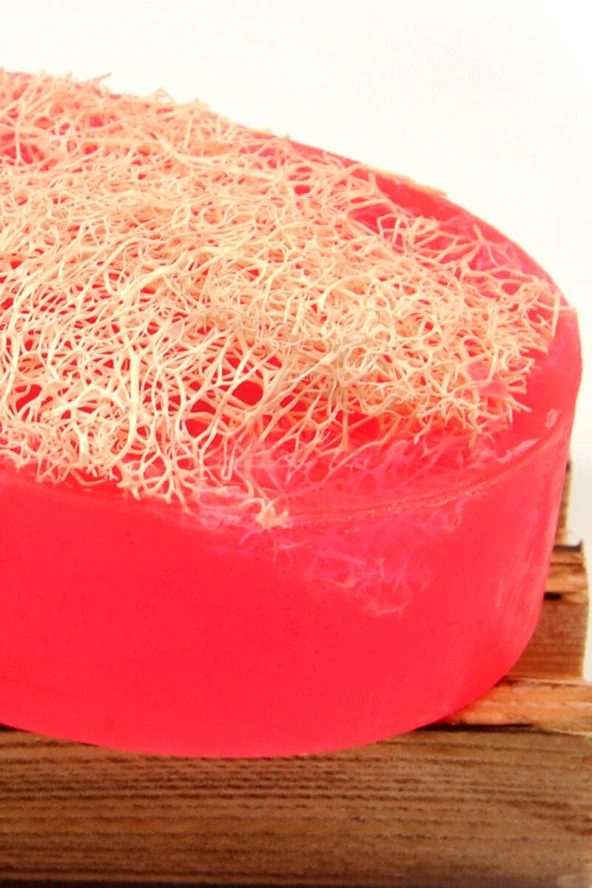 Kabak Lifli El Yapımı Doğal Gül Yağı Sabunu 120 G - Resim 2