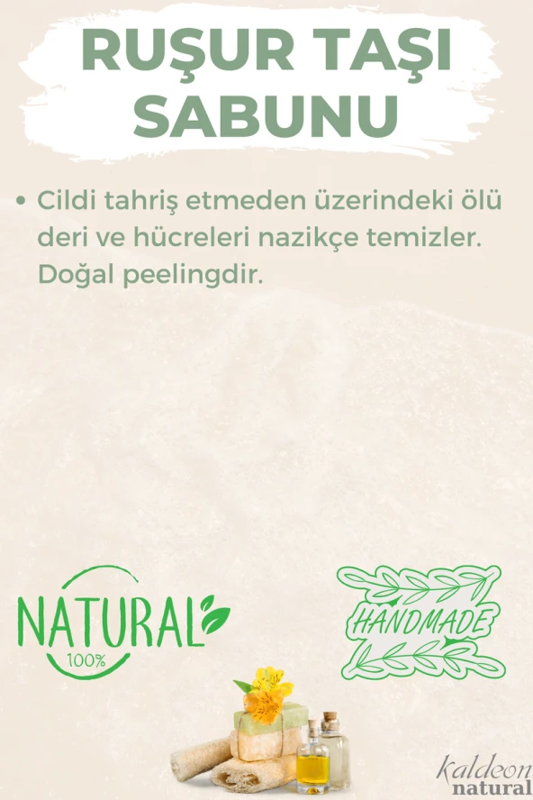 Kabak Lifli El Yapımı Doğal Ruşur Taşı Sabunu 120 G x 3 Adet - Resim 4