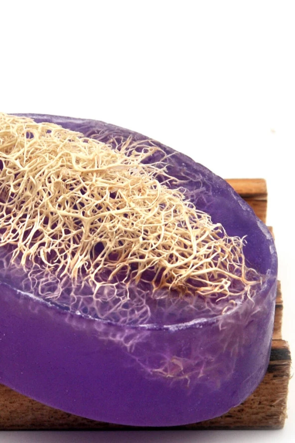 Kabak Lifli El Yapımı Doğal Lavanta Yağı Sabunu 120 G - Resim 2