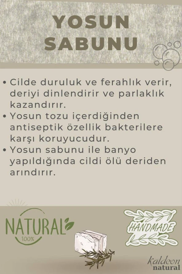 Yosun Sabunu El Yapımı Doğal 120 G - Resim 3