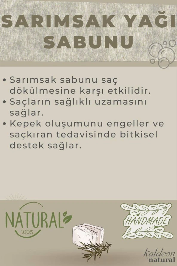 Sarımsak Yağı Sabunu El Yapımı Doğal 120 G x 3 Adet - Resim 4