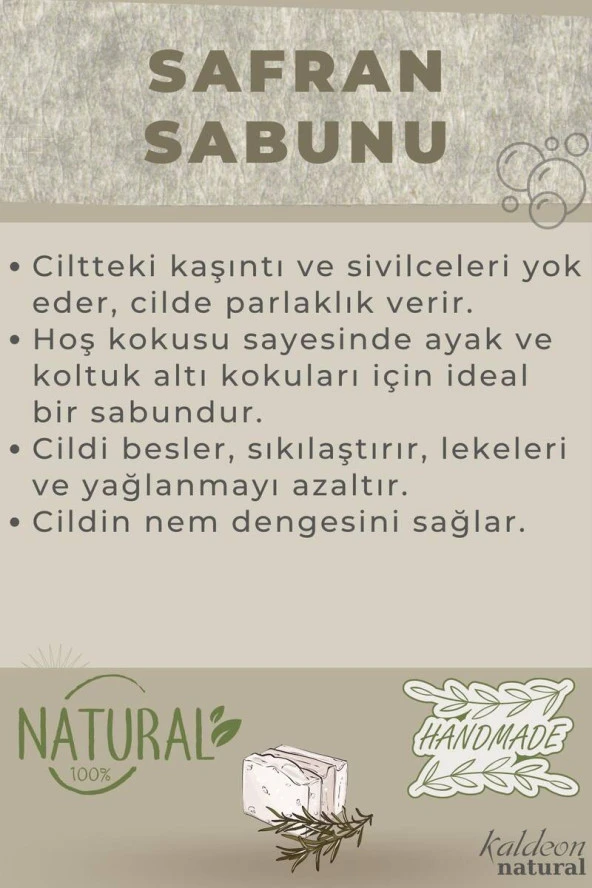 Safran Sabunu El Yapımı Doğal 120 G - Resim 3