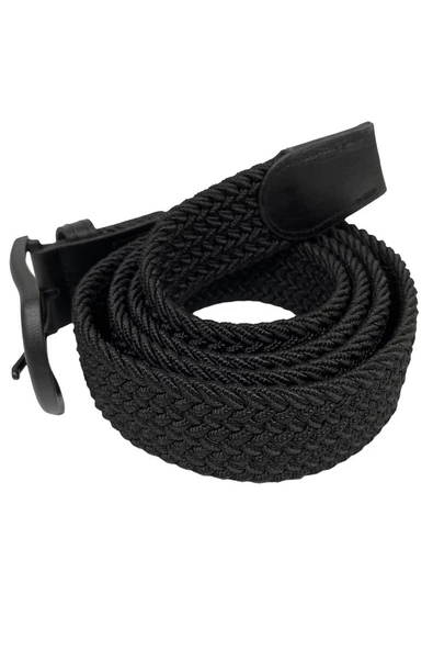 Siyah Elastik Esnek Unisex Örgü Kemer - 8500-1 - Resim 3