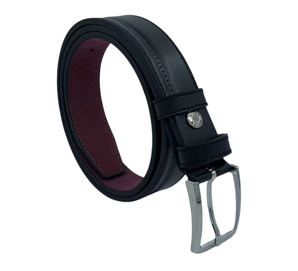 Siyah Çocuk Boy Suni Deri Desenli Model 3 cm.lik Garson Klasik Kemer - G195-22K - Resim 3