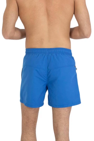 Saks Büyük Beden Su İtici Özellikli Düz Renk Basic Erkek Plaj Deniz Şort Mayo - 2204-Saks - Resim 2