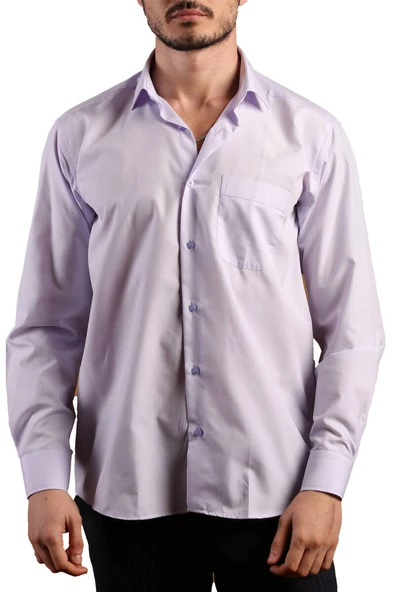 Lila Rahat Kesim Cepli Uzun Kol Regular Fit Erkek Gömlek  - 150-6 ürün görseli