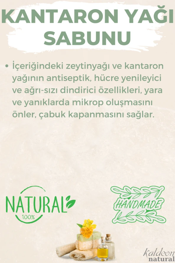Kabak Lifli El Yapımı Doğal Kantaron Yağı Sabunu 120 G x 3 Adet - Resim 4