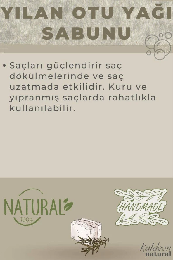 Yılan Otu Yağı Sabunu El Yapımı Doğal 120 G - Resim 3