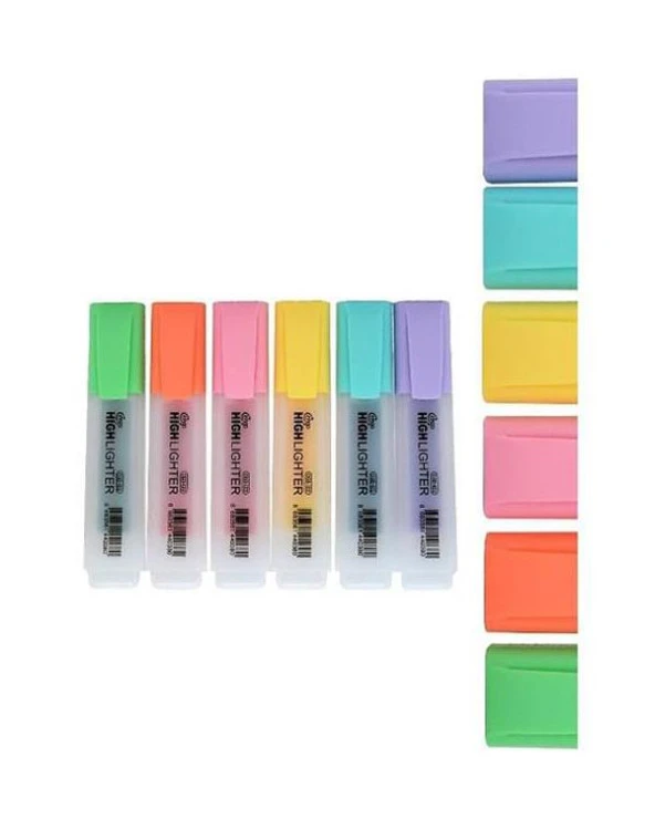 Cengo 6lı Fosforlu Kalem Pastel Renkler CGO122 - 2