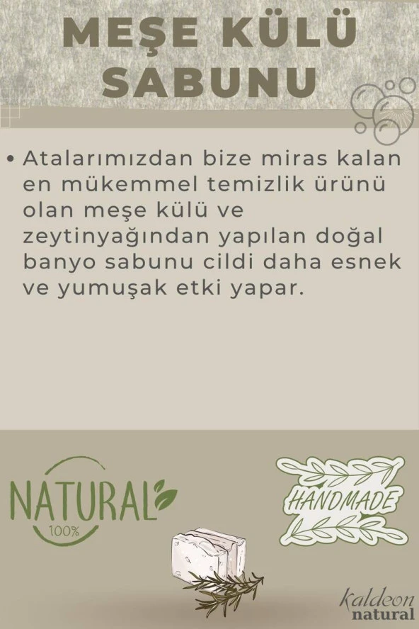 Meşe Külü Sabunu El Yapımı Doğal 120 G x 3 Adet - Resim 4