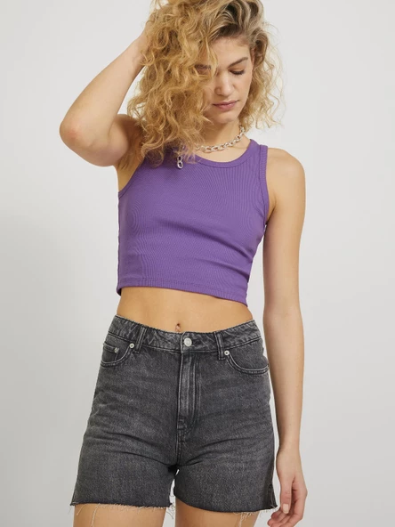 JJXX Klasik Yaka Kadın Crop Tişört 12200401