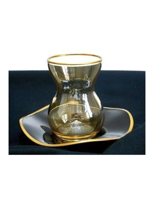 Paşabahçe 96574 Amber Gold Çay Bardağı Takımı 6 Lı