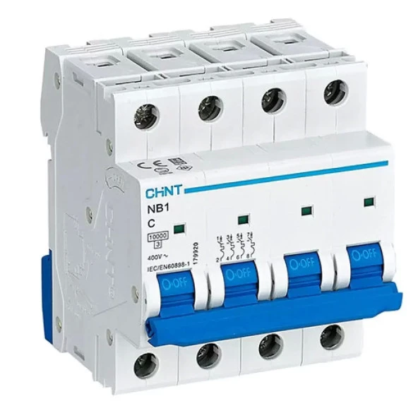 Chint NB1 Serisi 4X63A C Tipi Otomatik Sigorta 10kA 179920