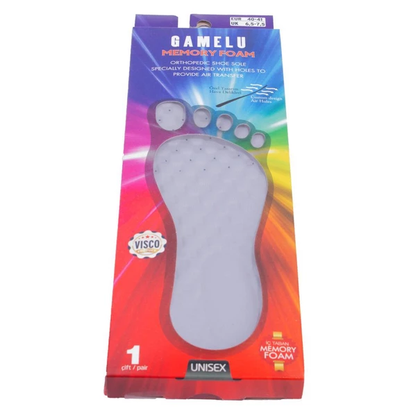Gamelu MOSTM900GR Gri Unisex Memory Foam Visco Spor Ayakkabı Ortopedik İç Taban - 4