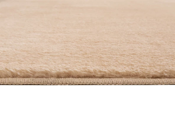 Dekoratif Puffy Peluş Yumuşak Kaymaz Taban Kesme Halı Yolluk Bej - 7