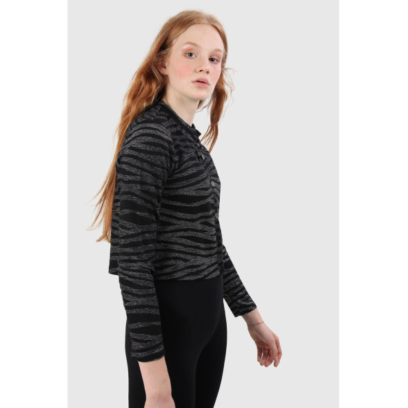 ALEXANDERGARDI Düğmeli Ince Hırka, Siyah (B20-159201) - 2