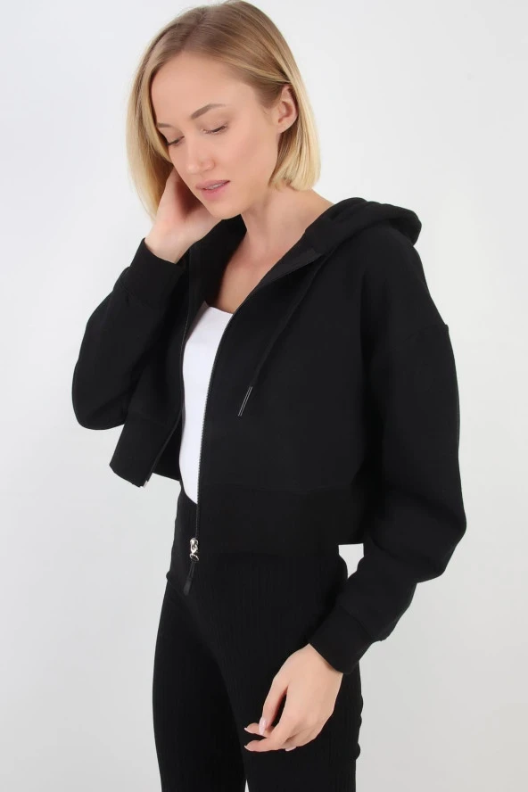 ALEXANDERGARDI Crop Kapüşonlu Hırka (B20-5013) - 4