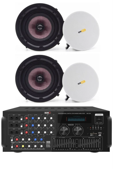 Midex Upper Segment Paket-2 Üst Segment Tavan Hoparlör ve Mikser Amfi Seti ( 1 ANFİ + 2 HOPARLÖR) ürün görseli 1