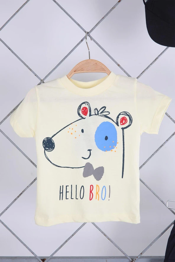 Babyhola 3'lü Tişört Keten Şort Şapka Erkek Bebek Çocuk Bayramlık Alt Üst Takım Elbise 02111 - 6