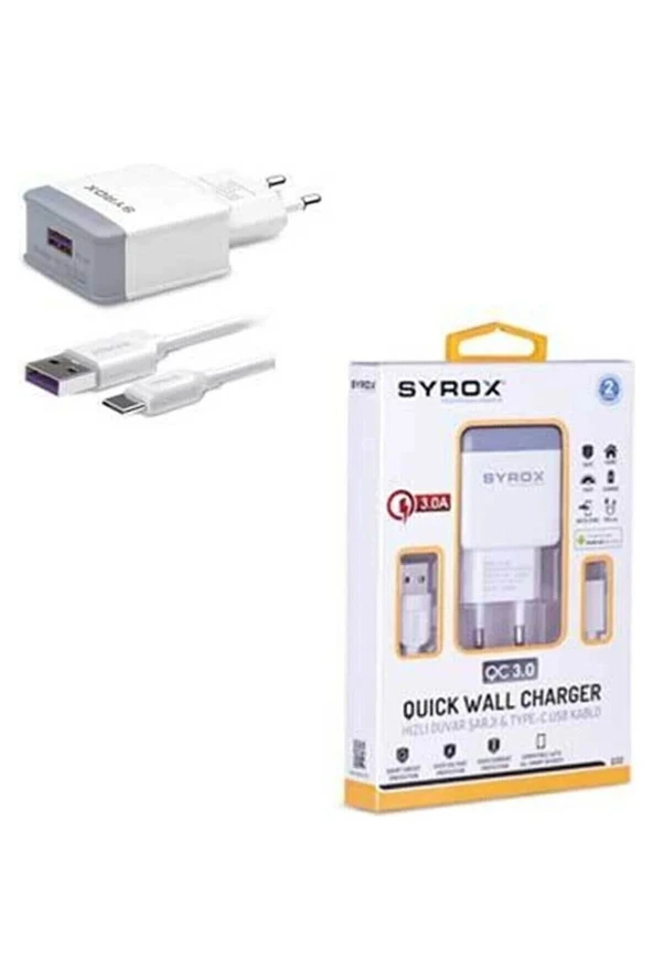 UMUT BİLİŞİM_SAMSUNG A8S SYROX TYPE-C QUICK ŞARJ CİHAZI 3.0A ULTRA HIZLI Q32