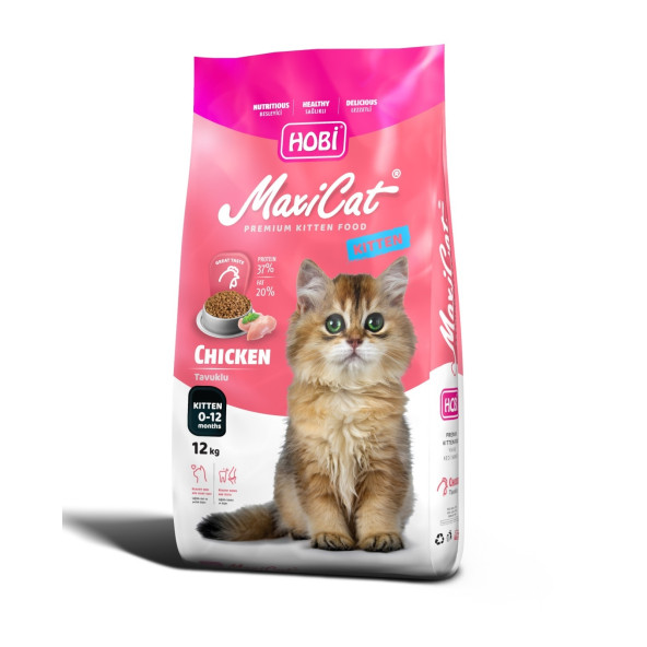 Hobi Maxicat Kitten Tavuklu Yavru Kedi Maması 12kg