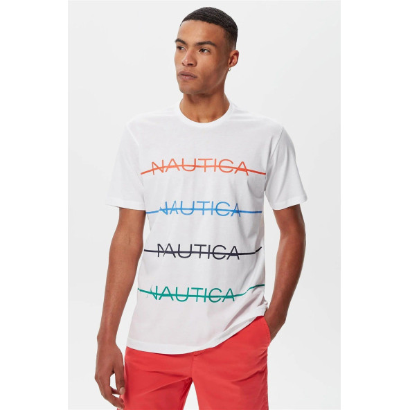 Nautica Baskılı Tshirt - Beyaz - 3