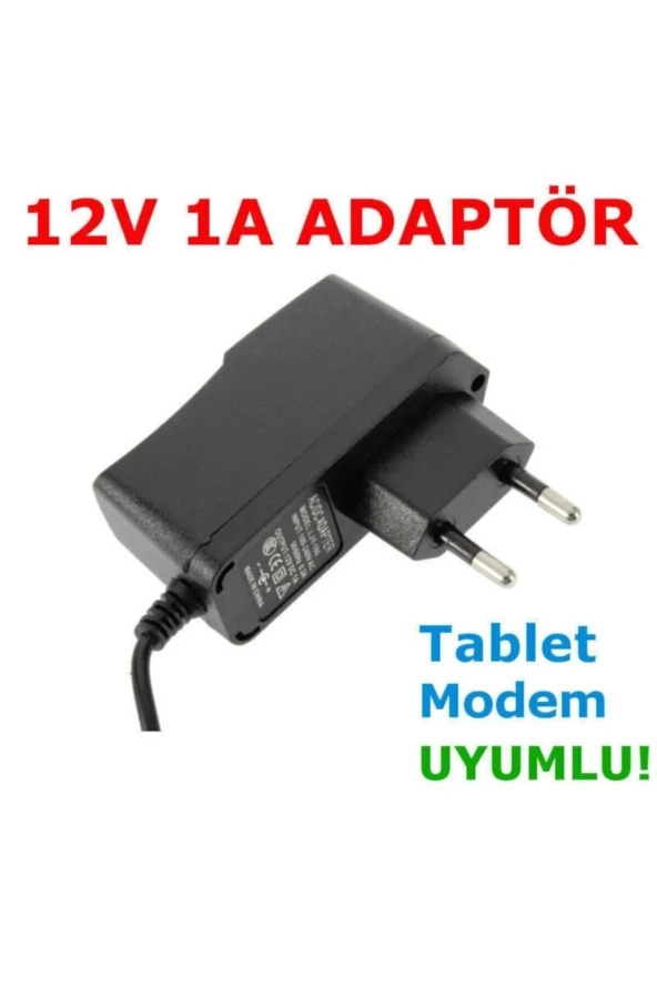 12 Volt 1 Amper Adaptör 12v 1amper 12 Volt 1 A Led -modem-mini Uydu Adaptörü Slim Adaptör Şarj Için