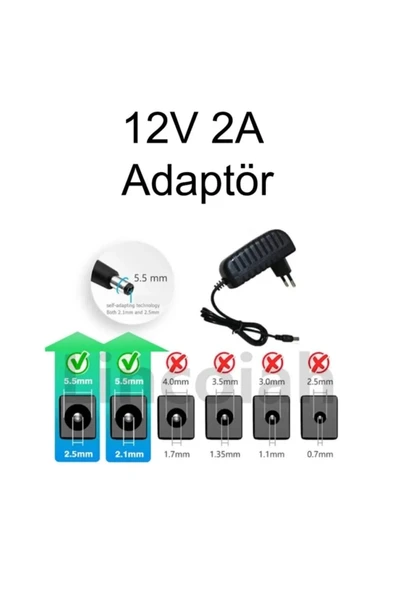 Orijinal Kalitesinde Modem Swich Adaptörü 12v 2a - 12 Volt 2 Amper Adaptor - 5