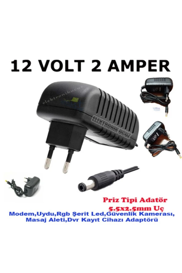 12 Volt 2 Amper 12v 2a Yılbaşı Led Let Işık Adapter