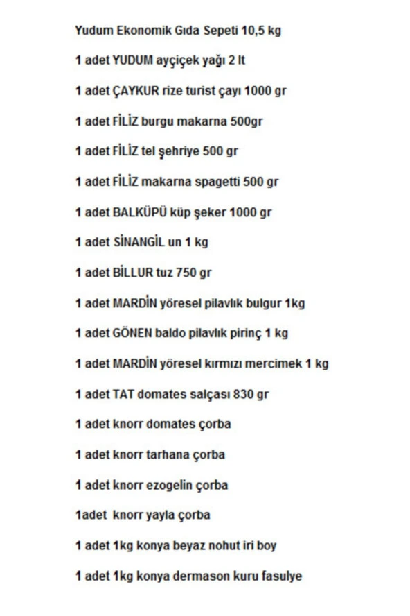 YUDUM Ekonomik Ramazan Kumanyası 18 Parça - 2