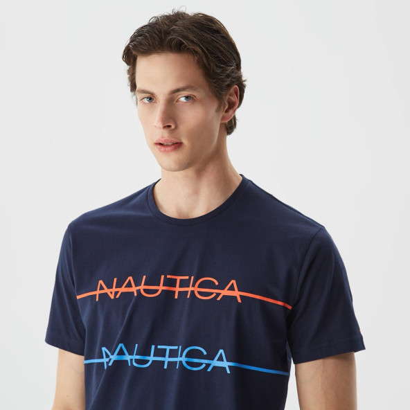 Nautica Baskılı Tshirt - Lacivert