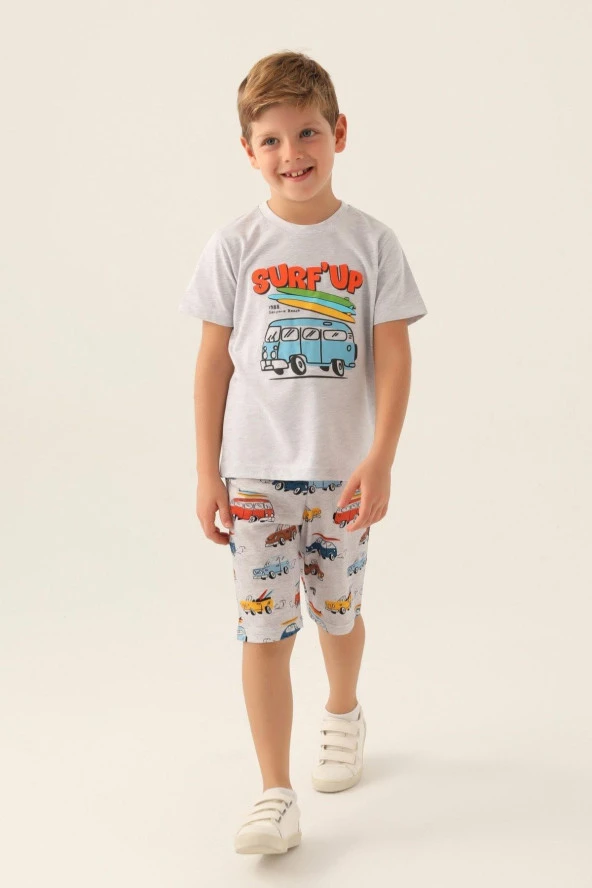 Rolypoly Erkek Çocuk Karmelanj Bermuda Pijama Takımı 3359