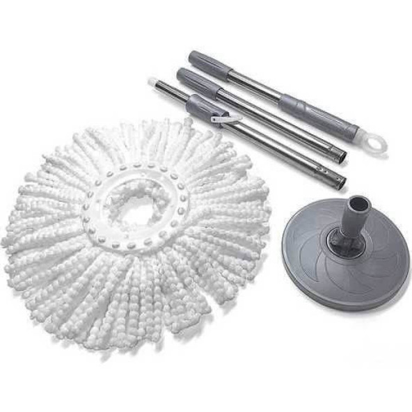 Spin Mop Yedek Sap+Palet+Püskül Döner Başlıklı Set