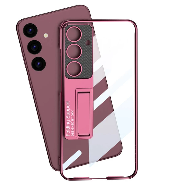 Galaxy S24 Plus Kılıf Kamera Korumalı Şeffaf Tasarımlı Lego Standlı Kılıf - 10