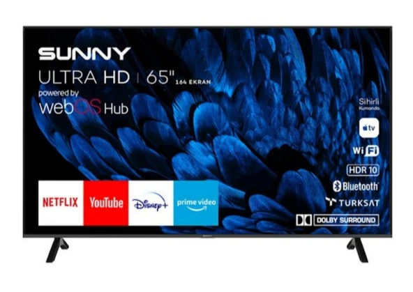 Sunny SN65FMN252 Frameless 4K Ultra HD 65" 165 Ekran Uydu Alıcılı webOS Smart LED TV