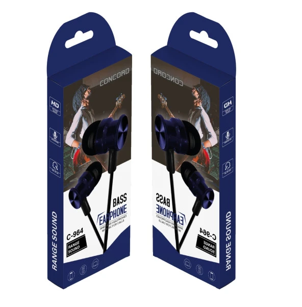 Concord C-964 Kırmızı Stereo Mikrofonlu Kulak İçi Kulaklık