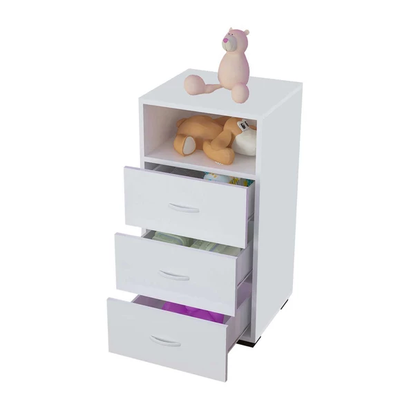 Modilayn IRMAK 45 cm Dar 3 Çekmeceli Şifonyer, komidin - 4