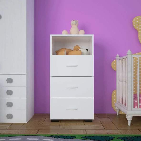 Modilayn IRMAK 45 cm Dar 3 Çekmeceli Şifonyer, komidin - 2