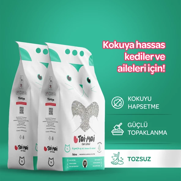 2’li Avantaj Paketi Kokuya Hassas Topaklanan Tozsuz Kokusuz Bentonit Kedi Kumu 2x5lt