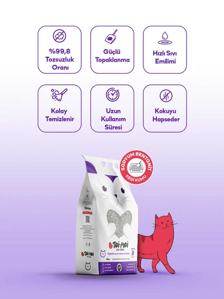 2’li Avantaj Paketi Topaklanan, Tozsuz, Koku Hapseden Lavantalı Bentonit Kedi Kumu 2x5lt - 3