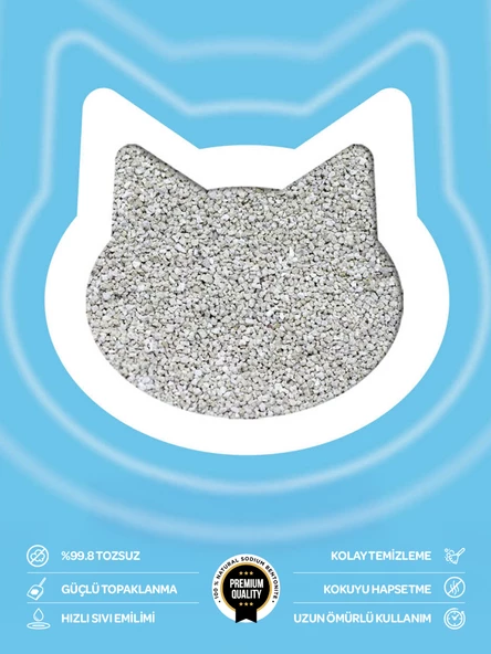 2’li Avantaj Paketi Topaklanan,Tozsuz,Hijyenik Marsilya Sabunlu Bentonit Kedi Kumu 2x5lt - 2