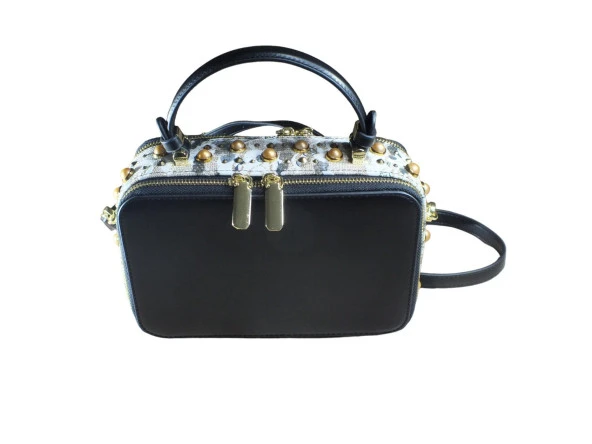 İthal Gold Aksesuarlı Özel Tasarım Çanta - 5