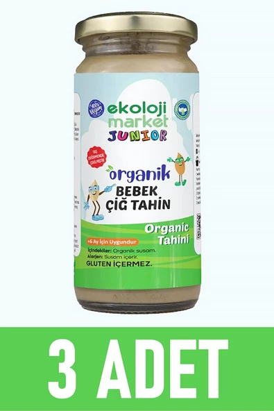 Organik Çiğ Tahin Glutensiz Taş Değirmen 230 gr (3 Adet)